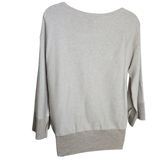 White House Black Market Cashmere Blend Metallic Knit Sweater‎ XS Beige Gold - Picture 5 of 6